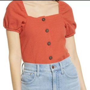 MADEWELL Jacquard Square Neck Top